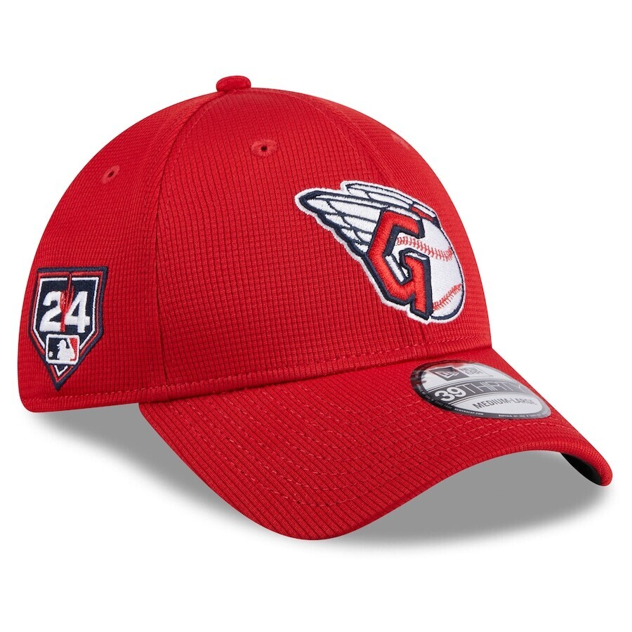 Cleveland Guardians Men’s New Era Red 2024 Spring Training 39THIRTY Flex Fit Hat