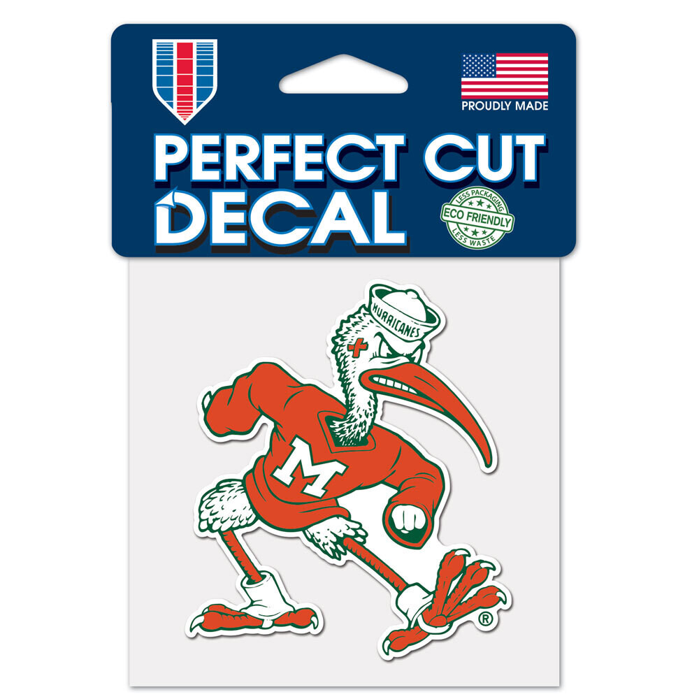 Miami Hurricanes 4" x 4" Perfect Cut Color Decal
