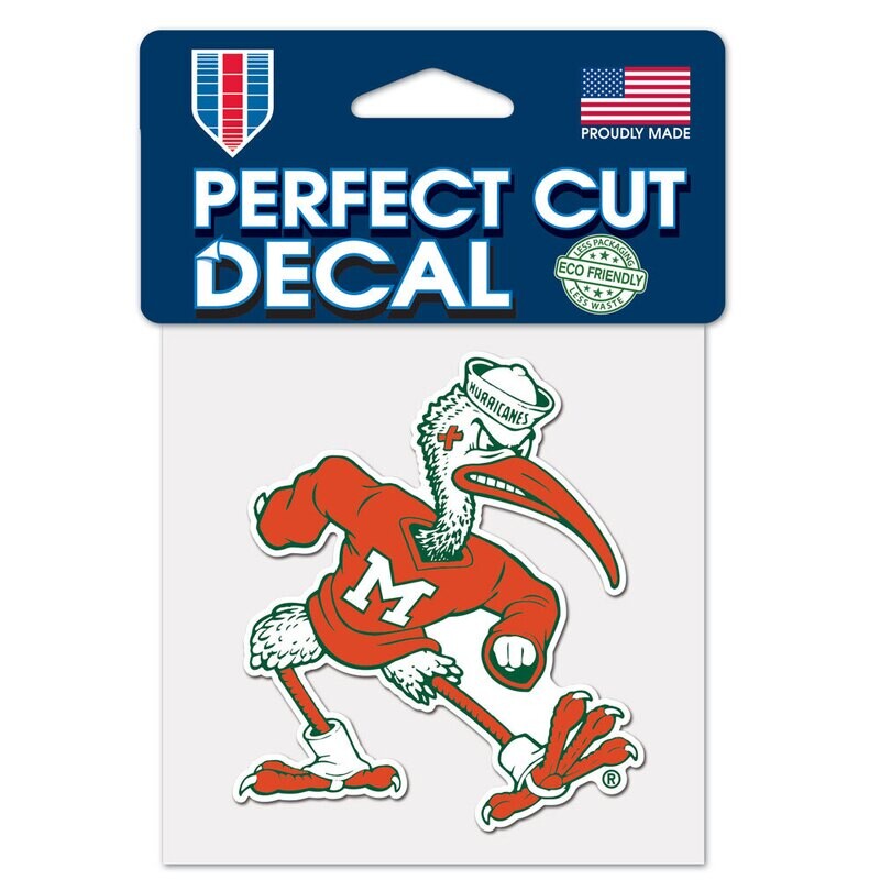 Miami Hurricanes 4" x 4" Perfect Cut Color Decal