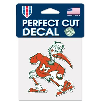 Miami Hurricanes 4" x 4" Perfect Cut Color Decal