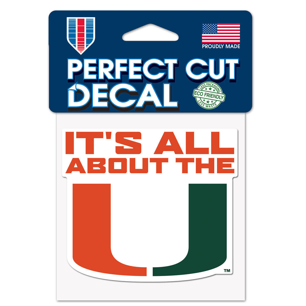 Miami Hurricanes It’s All About 4" x 4" Perfect Cut Color Decal