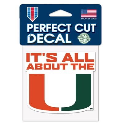 Miami Hurricanes It’s All About 4" x 4" Perfect Cut Color Decal