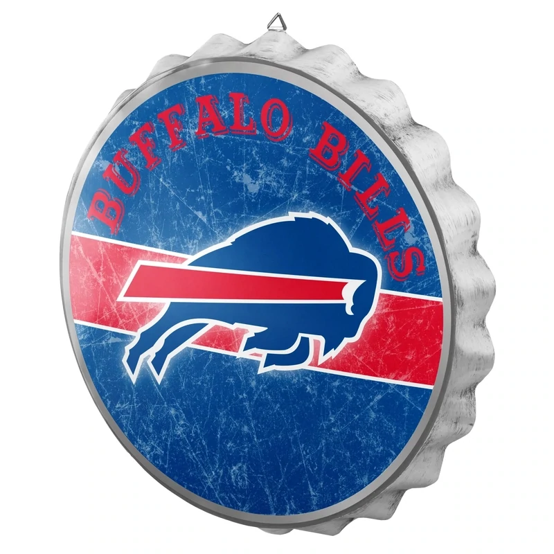 Buffalo Bills Distressed Bottle Cap Sign