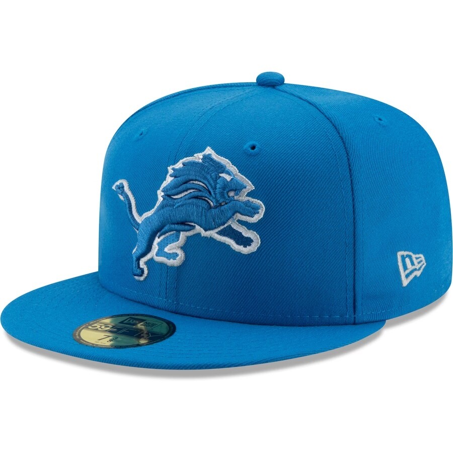 Detroit Lions Men's Blue New Era Team Basic 59FIFTY Fitted Hat