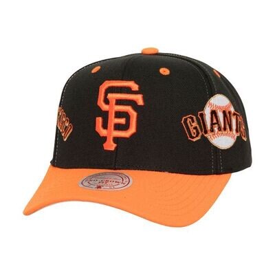 San Francisco Giants Men's Black Overbite Pro Mitchell & Ness Snapback Hat