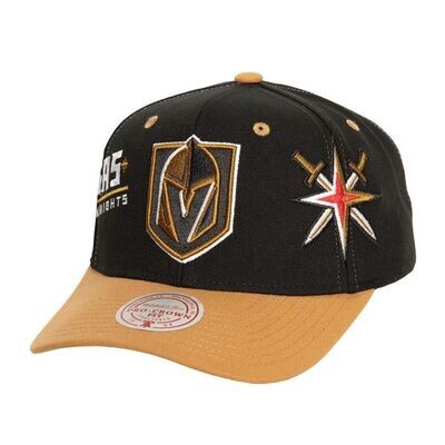 Vegas Golden Knights Men's Black Overbite Pro Mitchell & Ness Snapback Hat