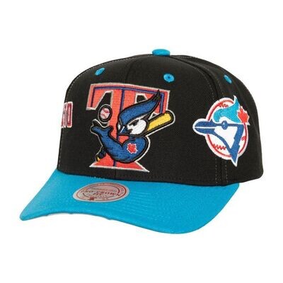 Toronto Blue Jays Men's  Black Overbite Pro Mitchell & Ness Snapback Hat