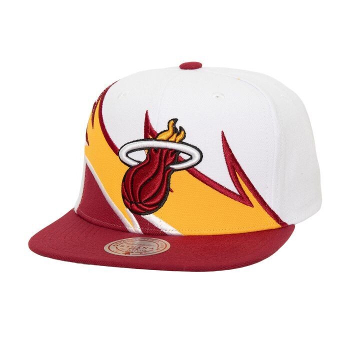Miami Heat Men’s White Waverunner Mitchell & Ness Snapback Hat