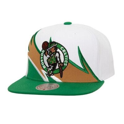 Boston Celtics Men’s White Waverunner Mitchell & Ness Snapback Hat