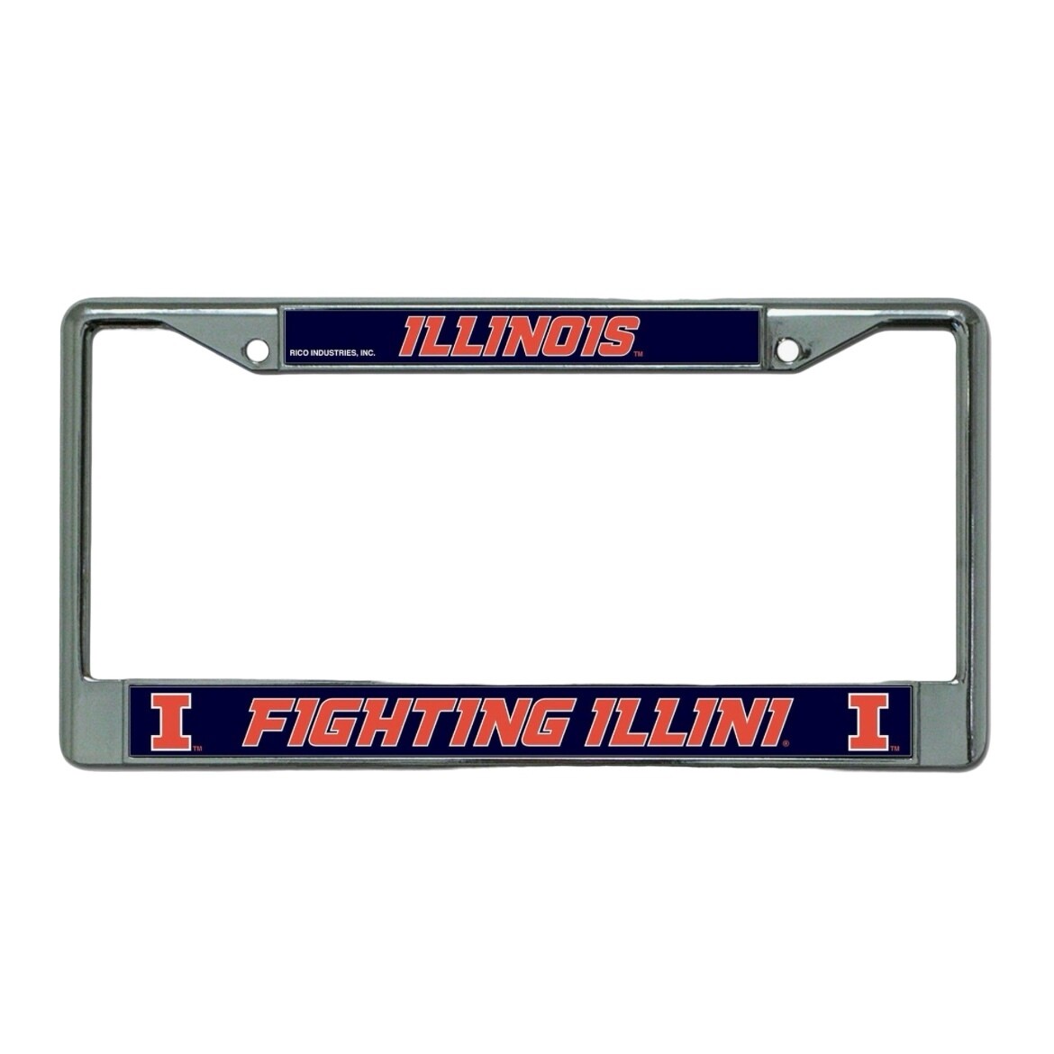 Illinois Fighting Illini Chrome Metal License Plate Frame