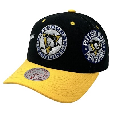 Pittsburgh Penguins Men's Black Overbite Pro Mitchell & Ness Snapback Hat