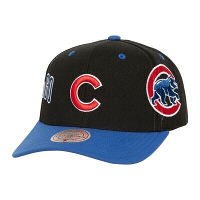Chicago Cubs Men's Black Overbite Pro Mitchell & Ness Snapback Hat