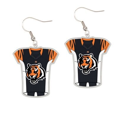 Cincinnati Bengals Jersey Style Dangle Earrings