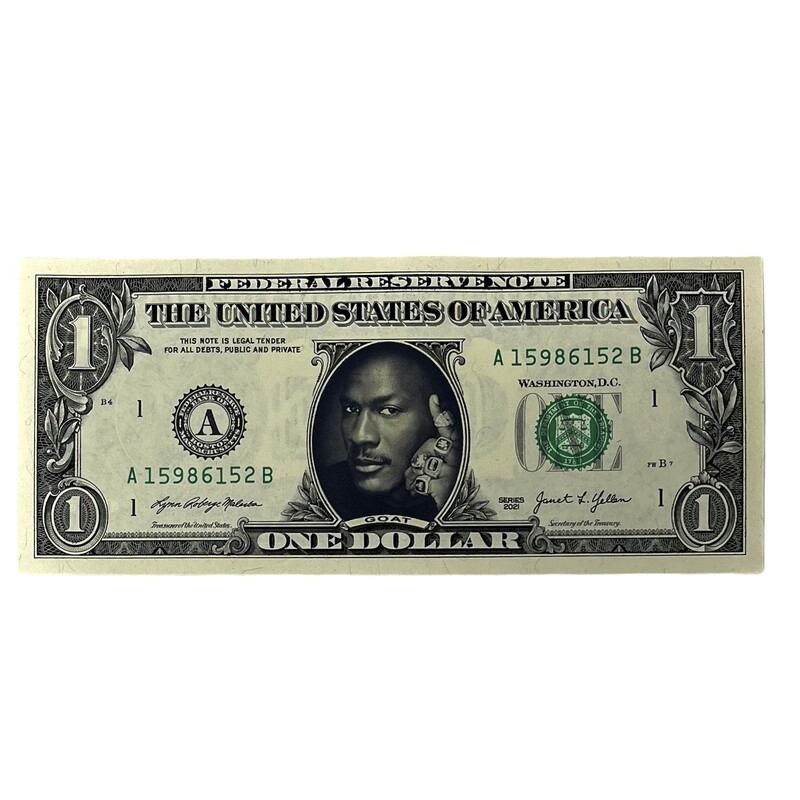 Michael Jordan "The Goat" Famous Face Dollar Bill