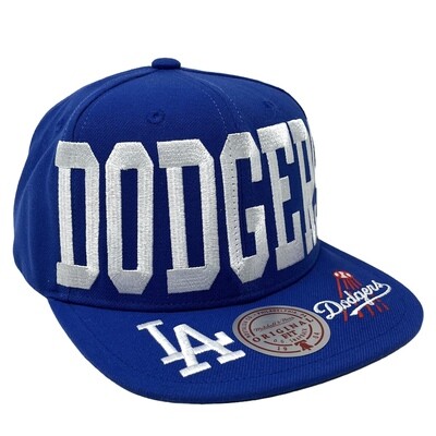 Los Angeles Dodgers Men's Blue Big Text Mitchell & Ness Snapback Hat