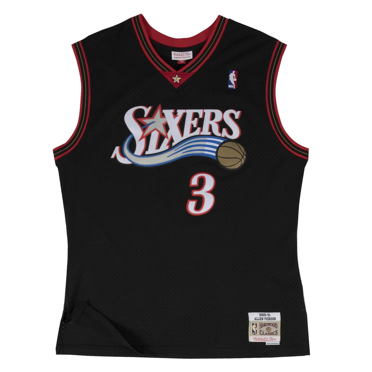 Philadelphia 76ers Allen Iverson 2000-01 Black Mitchell & Ness Men’s Swingman Jersey, Size: XS