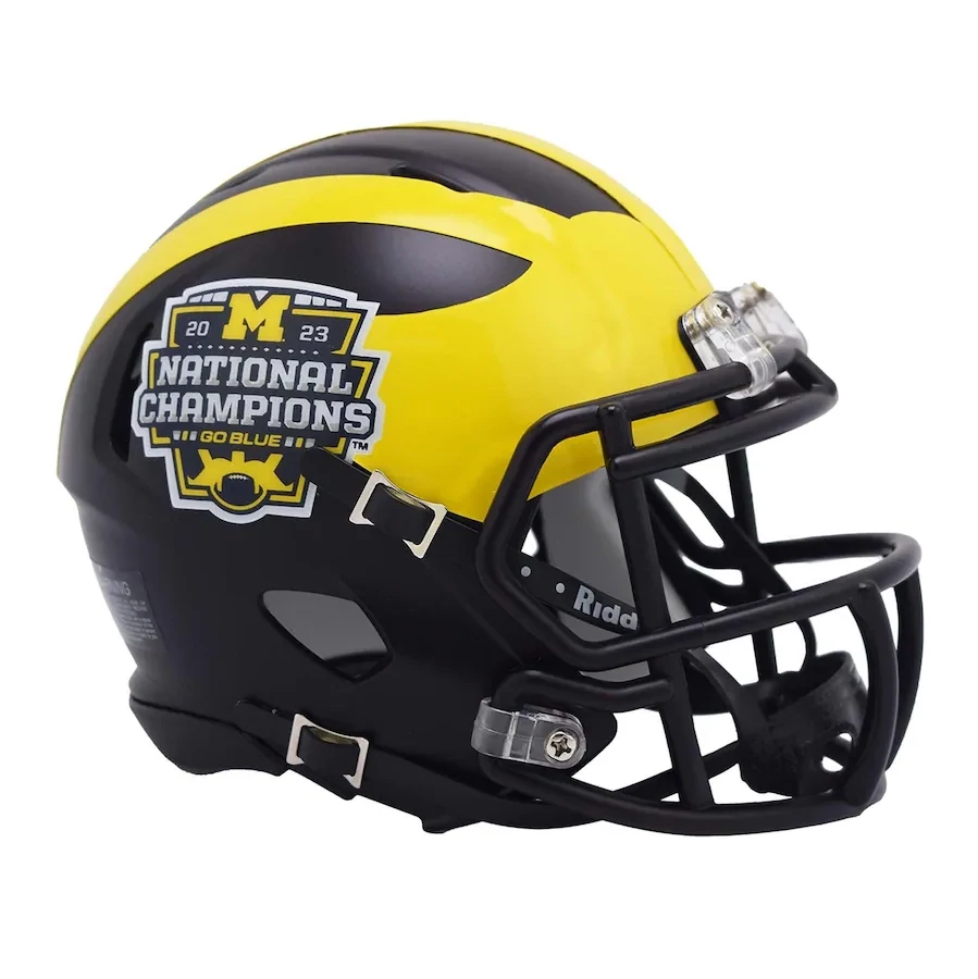 Michigan Wolverines Riddell College Football Playoff 2023 National Champions Speed Mini Helmet