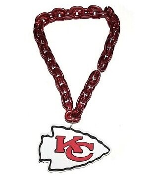 Kansas City Chiefs Touchdown Fan Chain 10 Inch 3D Foam Necklace Kansas City Chiefs Touchdown Fan Chain 10 Inch 3D Foam Necklace