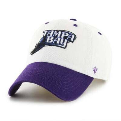 Tampa Bay Rays Men’s White 47 Brand Clean Up Cooperstown Adjustable Hat