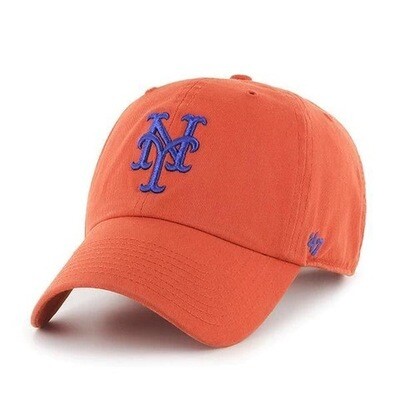 New York Mets Men’s Orange 47 Brand Clean Up Adjustable Hat