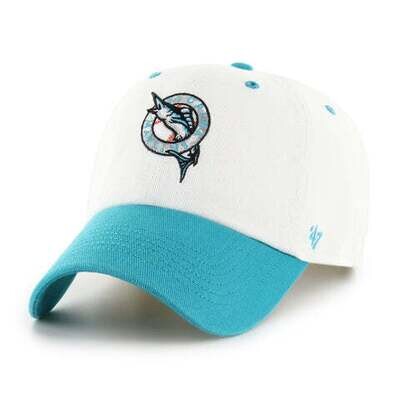 Florida Marlins Men’s White 47 Brand Clean Up Cooperstown Adjustable Hat