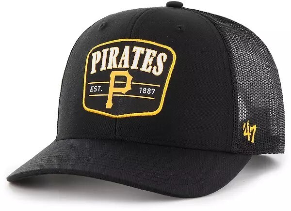 Pittsburgh Pirates Men’s Black 47 Brand Trucker Adjustable Hat