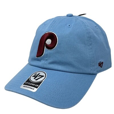Philadelphia Phillies Men’s Baby Blue 47 Brand Clean Up Cooperstown Adjustable Hat