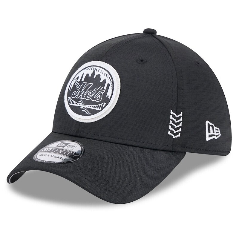 New York Mets Men’s New Era Black 2024 Clubhouse 39THIRTY Flex Fit Hat