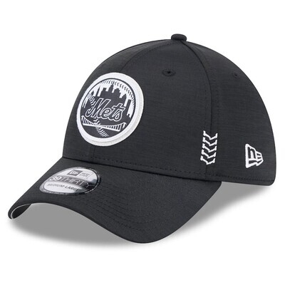 New York Mets Men’s New Era Black 2024 Clubhouse 39THIRTY Flex Fit Hat