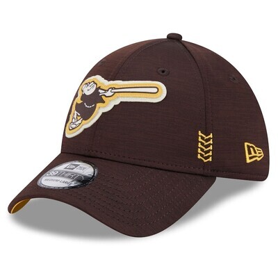 San Diego Padres Men’s New Era Brown 2024 Clubhouse 39THIRTY Flex Fit Hat