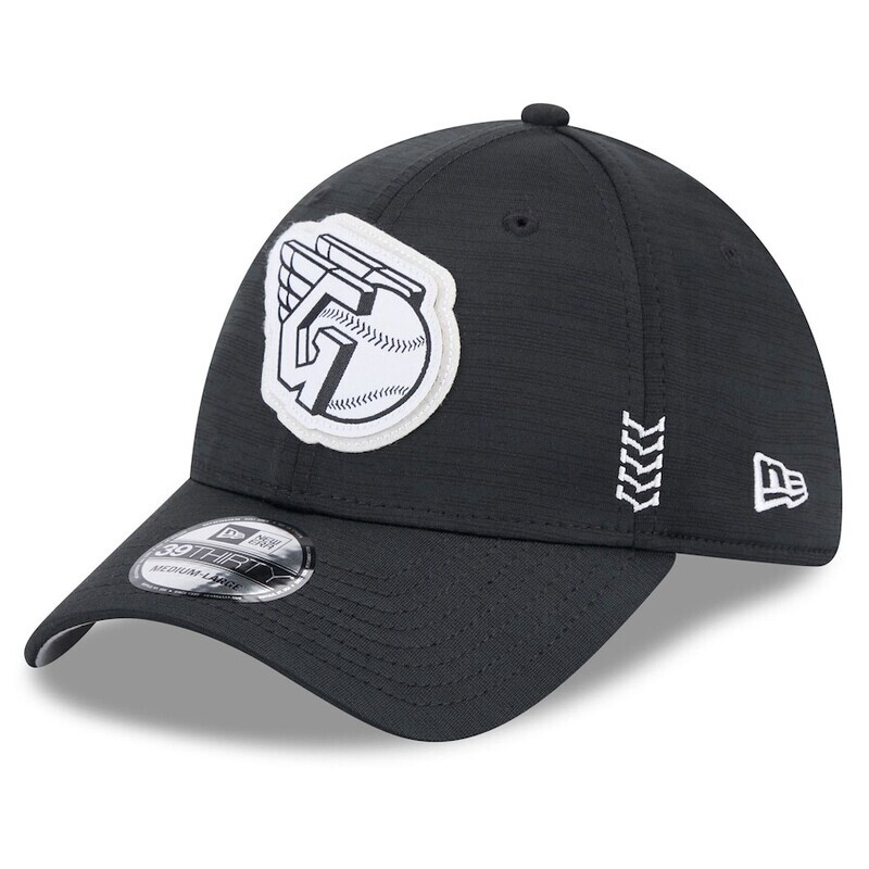 Cleveland Guardians Men’s New Era Black 2024 Clubhouse 39THIRTY Flex Fit Hat
