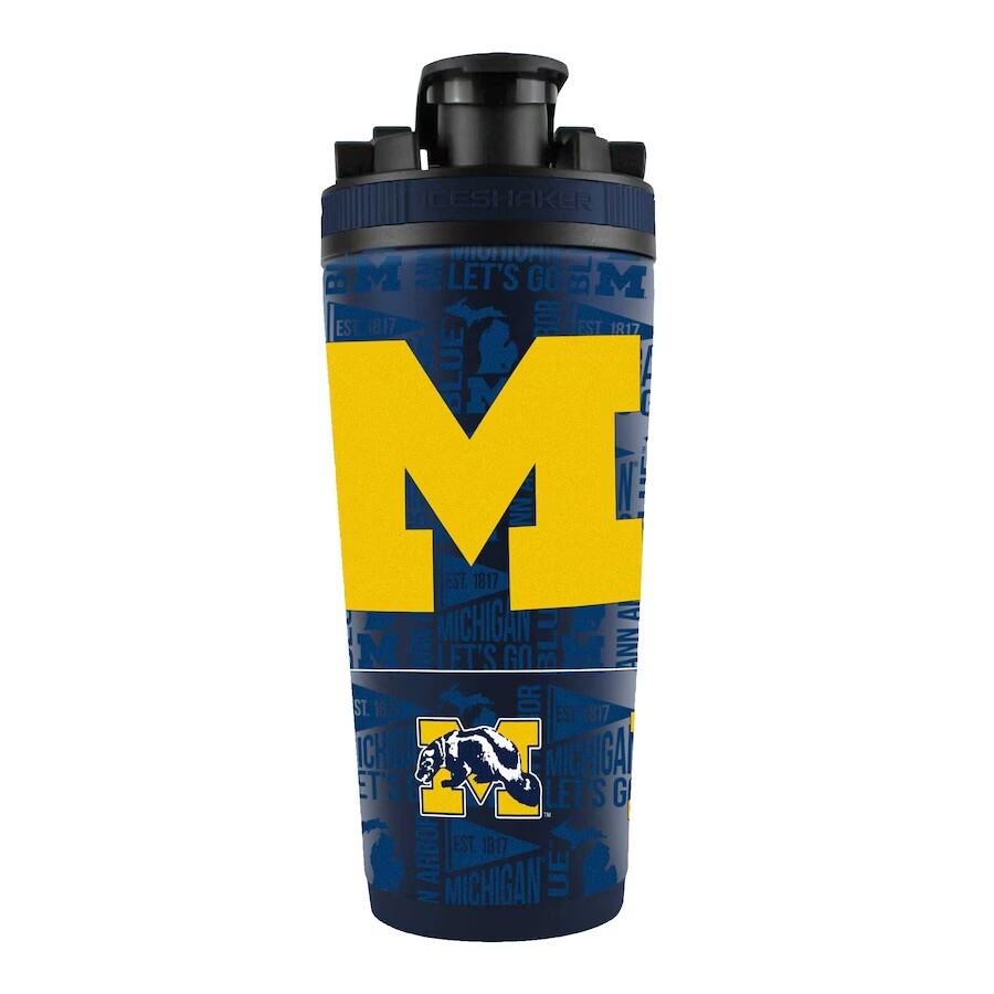 Michigan Wolverines 26oz 4D Stainless Steel Ice Shaker Bottle