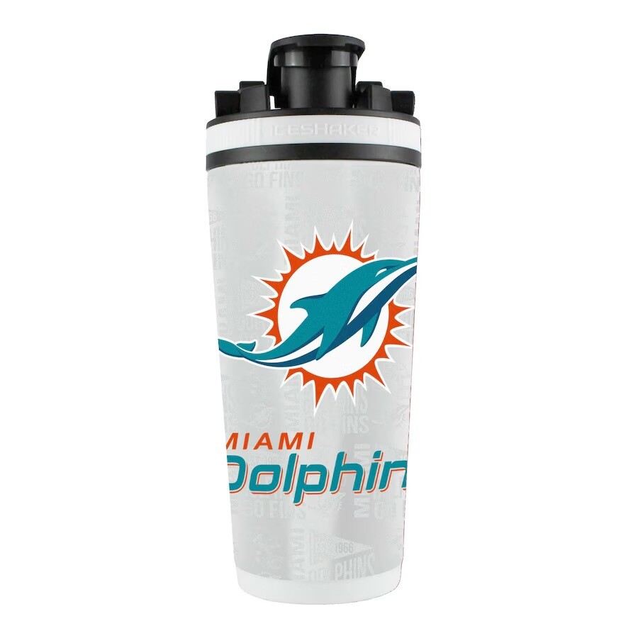 Miami Dolphins 26oz 4D Stainless Steel Ice Shaker Bottle