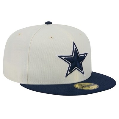 Dallas Cowboys Men's Cream New Era 59FIFTY Fitted Hat