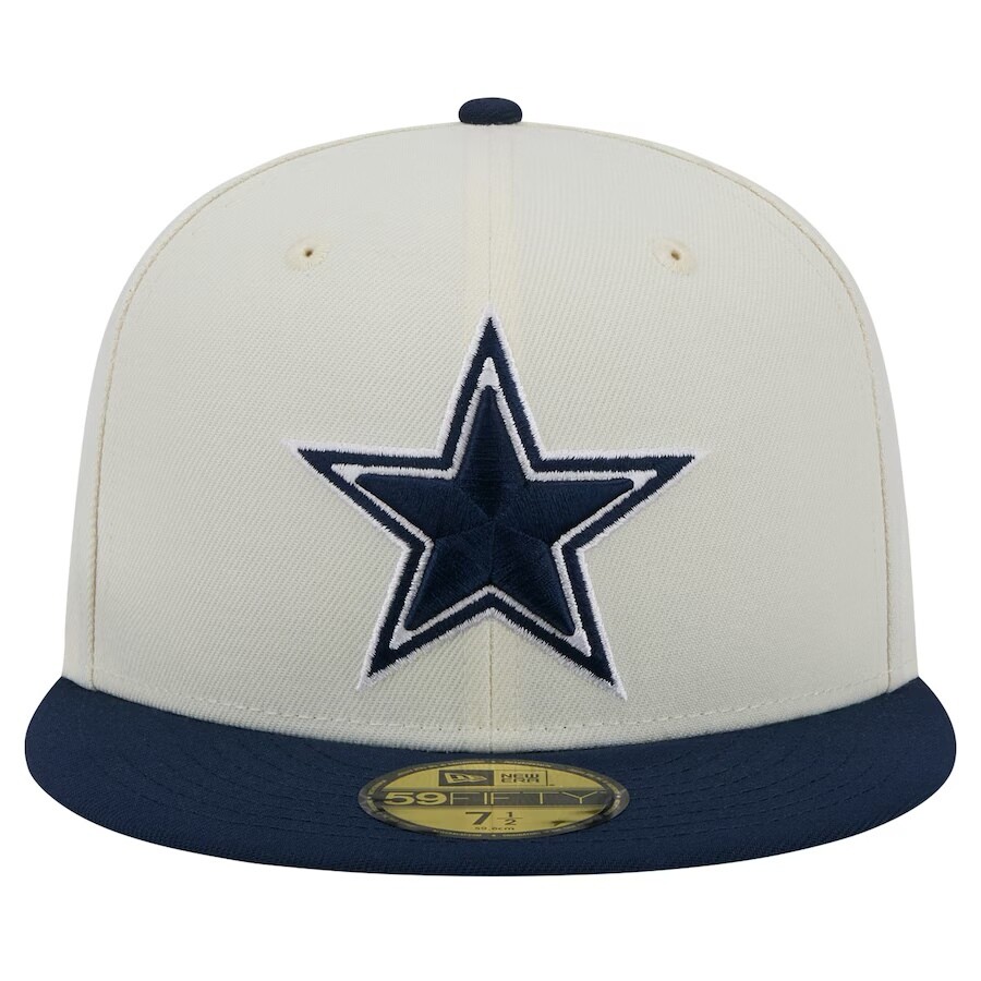 Dallas Cowboys Men's Cream New Era 59FIFTY Fitted Hat, Size: 7 3/8