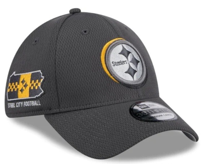 Pittsburgh Steelers Men’s Graphite New Era 2024  NFL Draft 39THIRTY Fitted Hat