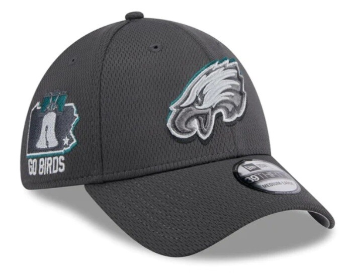 Philadelphia Eagles Men’s Graphite New Era 2024  NFL Draft 39Thirty Fitted Hat