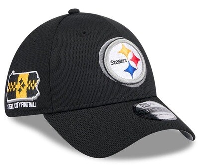 Pittsburgh Steelers Men’s Black New Era 2024  NFL Draft 39THIRTY Fitted Hat