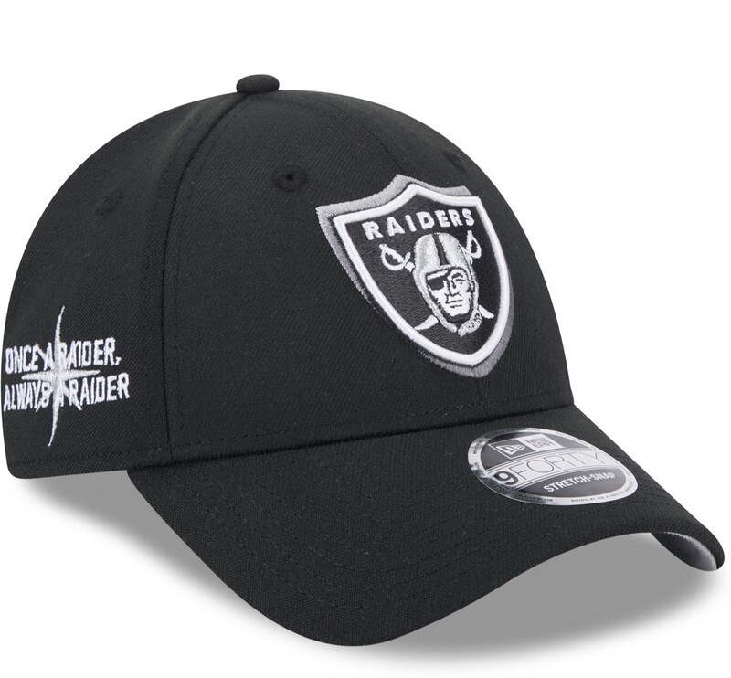 Las Vegas Raiders Youth Black New Era 2024 NFL Draft 9FORTY Snapback Hat