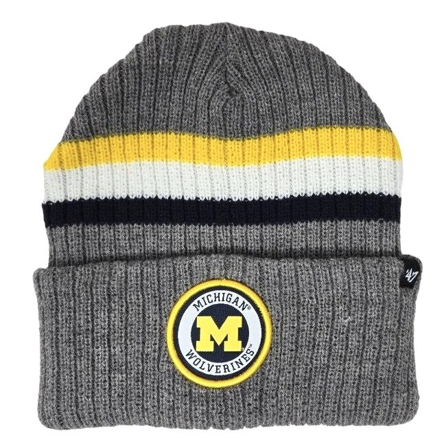 Michigan Wolverines Men's Dark Grey 47 Brand Cuffed Knit Hat