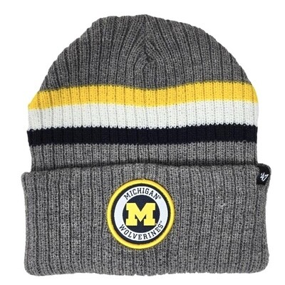 Michigan Wolverines Men's Dark Grey 47 Brand Cuffed Knit Hat Michigan Wolverines Men's Dark Grey 47 Brand Cuffed Knit Hat