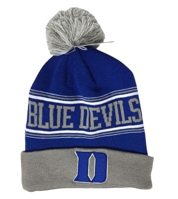 Duke Blue Devils Men's Top of the World Cuffed Pom Knit Hat