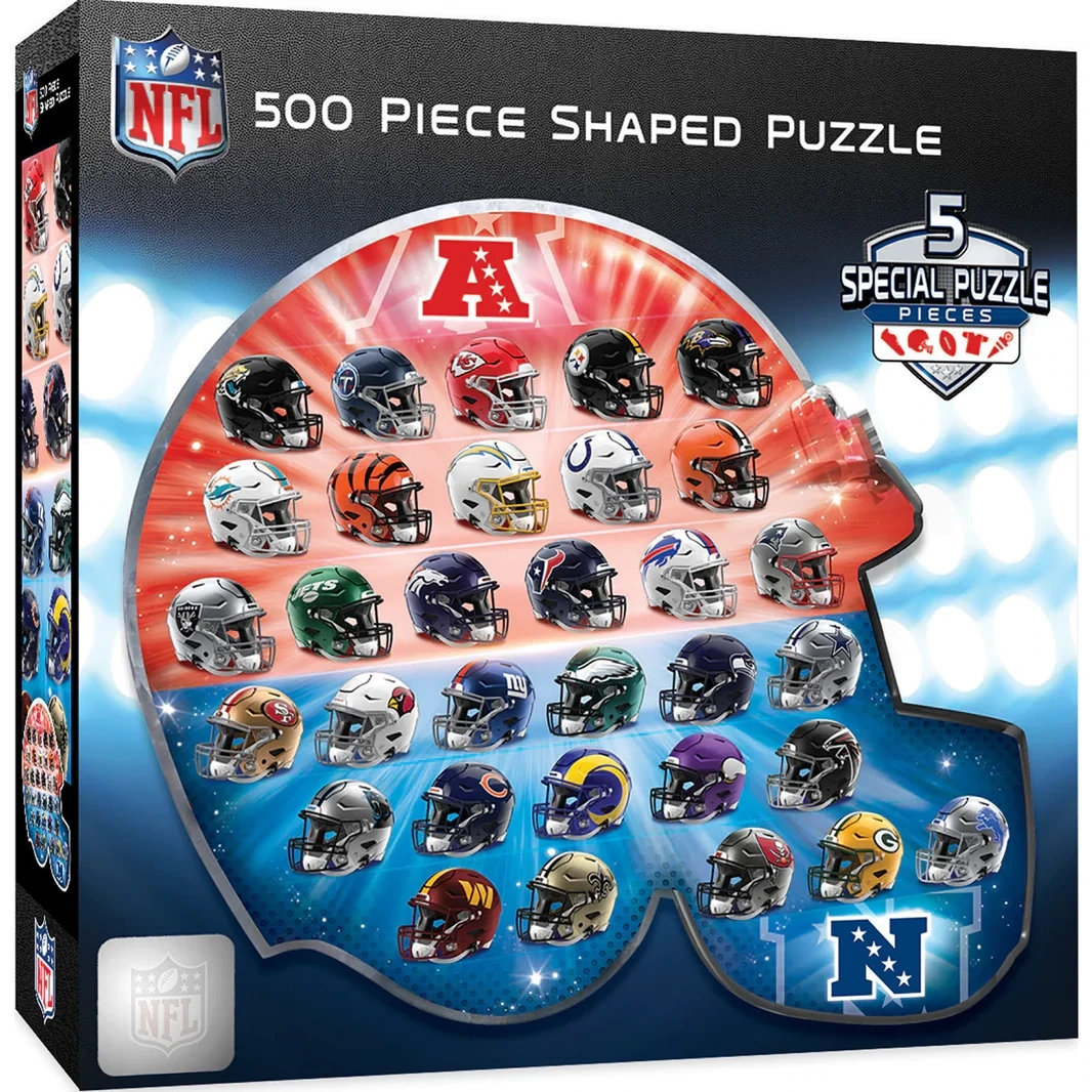 NFL Teams Helmet 500 Piece Shaped Jigsaw Puzzle