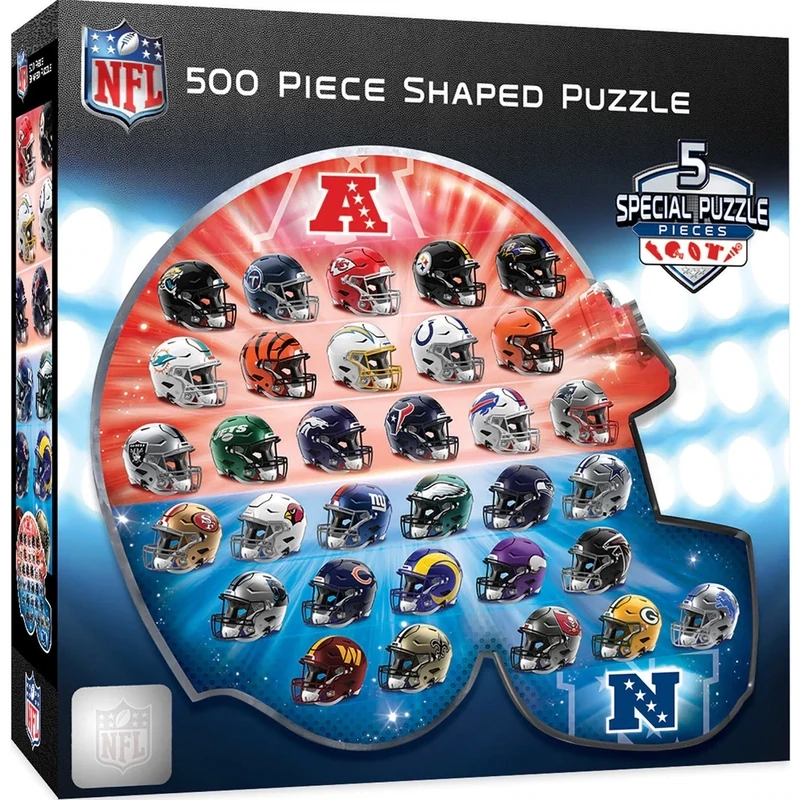 NFL Teams Helmet 500 Piece Shaped Jigsaw Puzzle