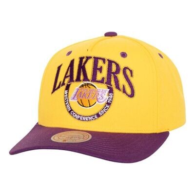 Los Angeles Lakers Men’s Yellow Mitchell & Ness NBA Crown Jewels Snapback Hat