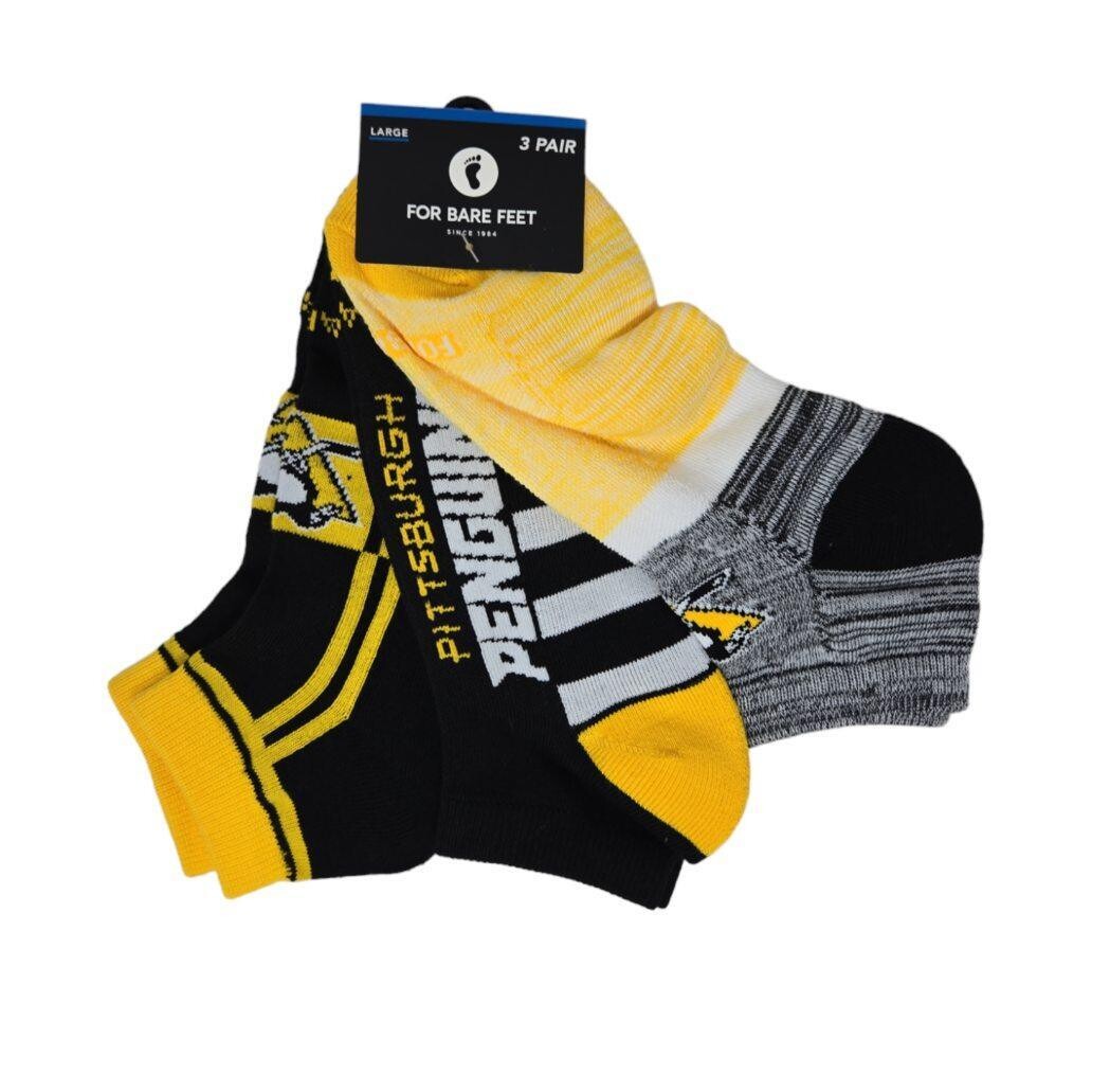 Pittsburgh Penguins Adult Stripe Stack Socks 3 Pack