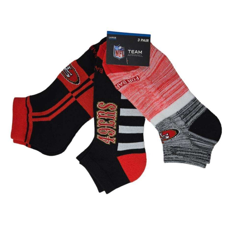 San Francisco 49ers Adult Stripe Stack Socks 3 Pack