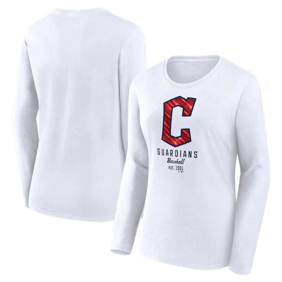 Cleveland Guardians Women’s Fanatics Branded White Long Sleeve Shirt