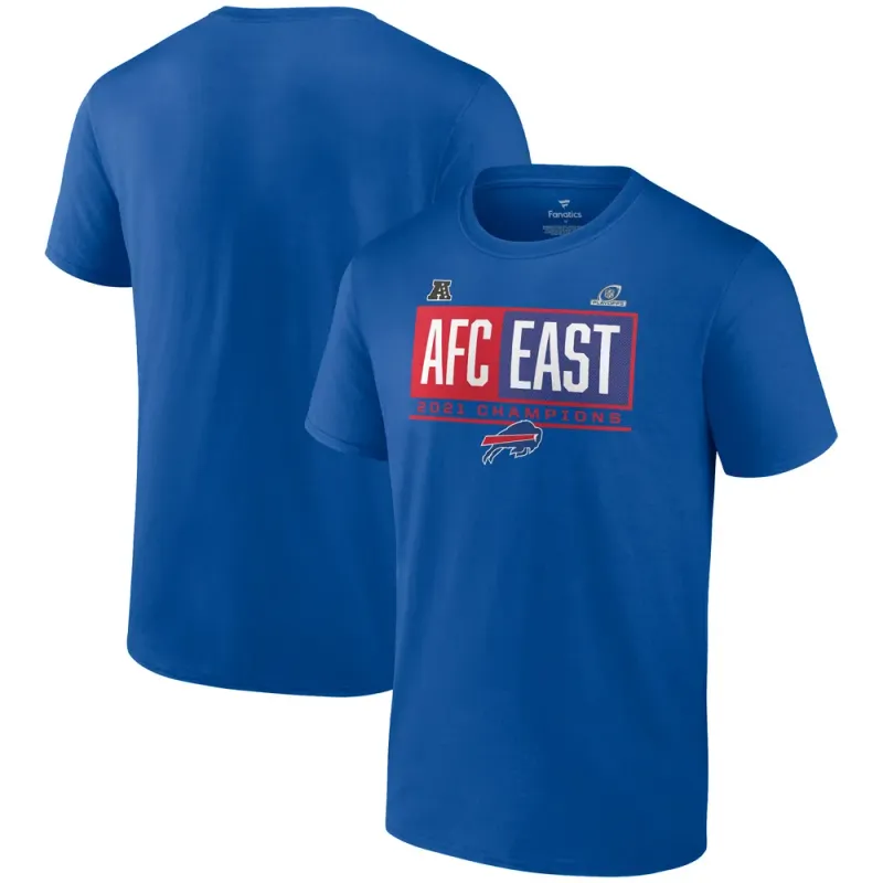 Buffalo Bills Men’s Fanatics Branded Royal 2021 AFC East Division Champions Blocked Favorite T-Shirt