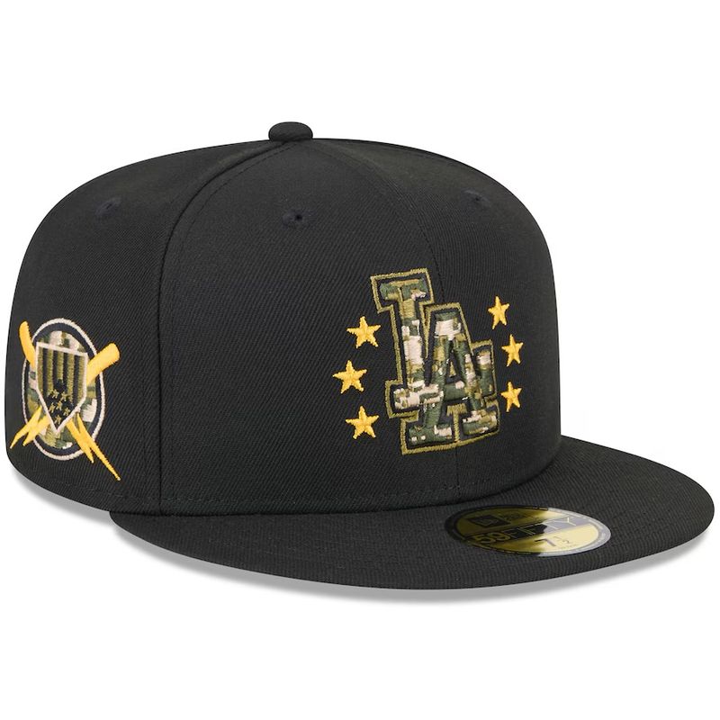 Los Angeles Dodgers Men's Black 2024 Armed Forces Day  New Era 59FIFTY Fitted Hat
